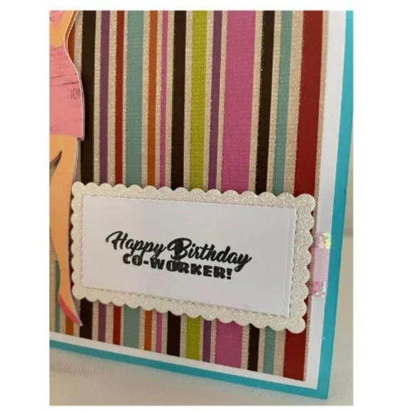 Handmade Happy Birthday Girl Co-Worker Greeting Card - Picture 3 of 5